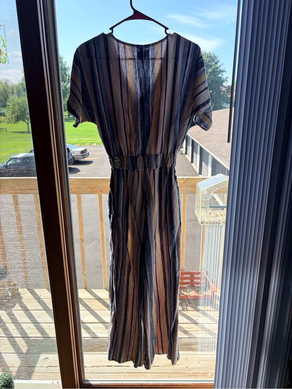Caslon Striped Boho Button-Front Belted Jumpsuit size small - Picture 4 of 4